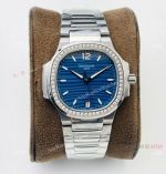 PFF Factory Copy Patek Philippe Lady-Nautilus Navy Diamond Watch 9015 Movement